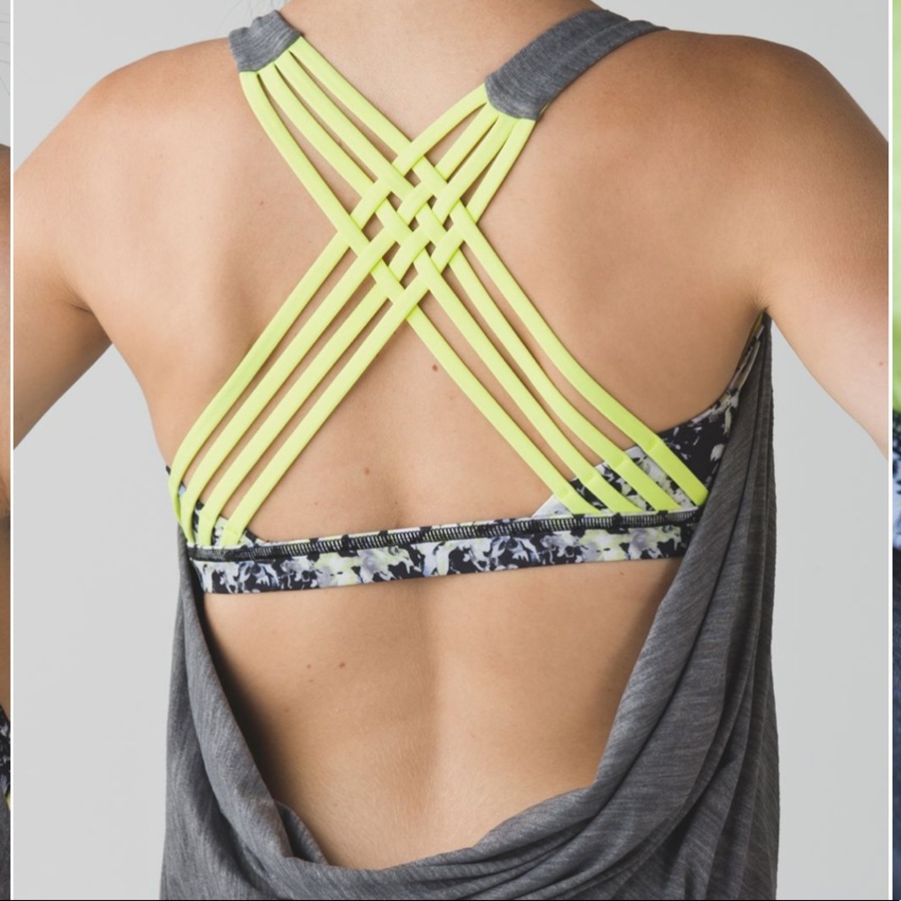 Lululemon Wild Tank
Heathered Slate/Crosscourt Petal BK Clarity Yellow Size 6